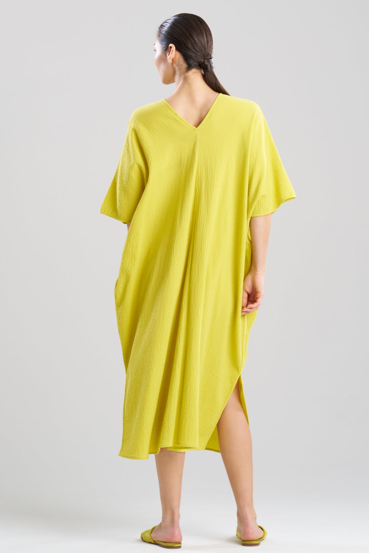 Onsen Cotton Caftan Chartreuse