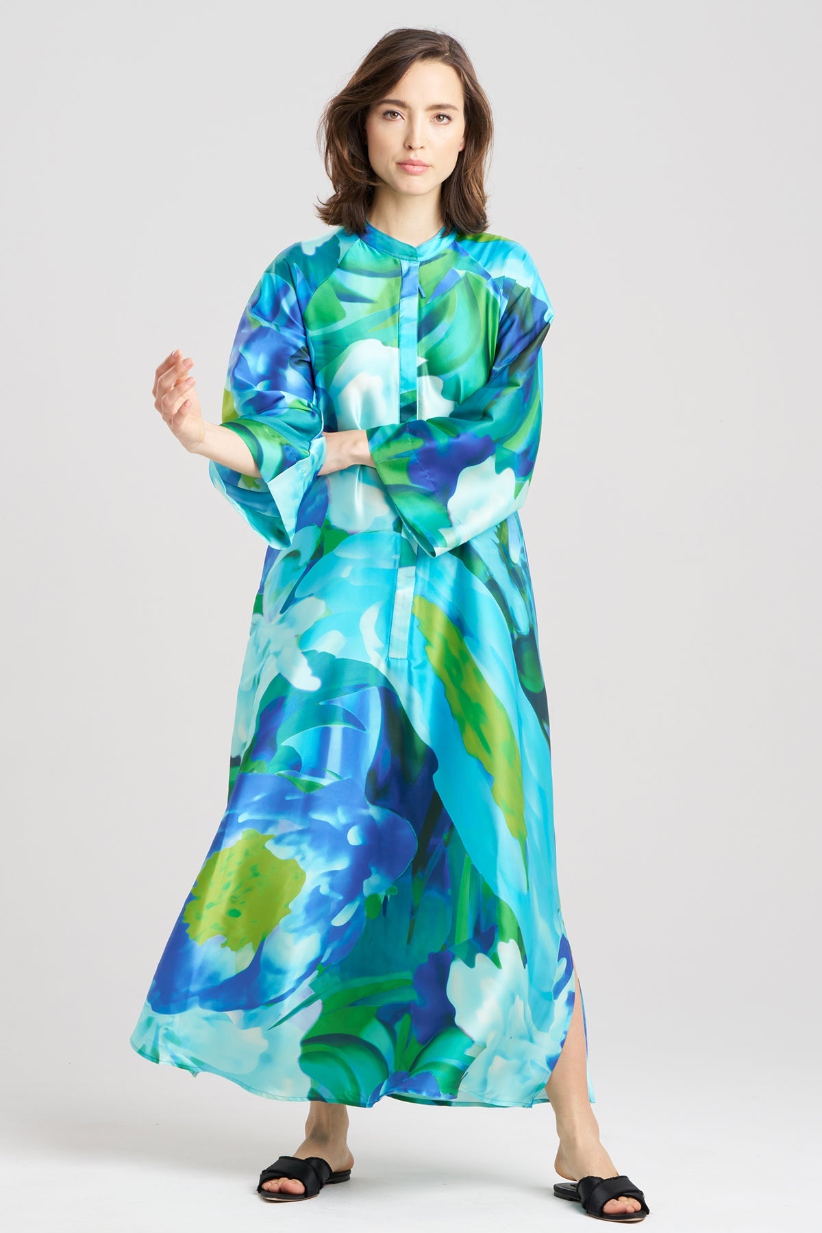 Garbo Zip Caftan Blue Multi