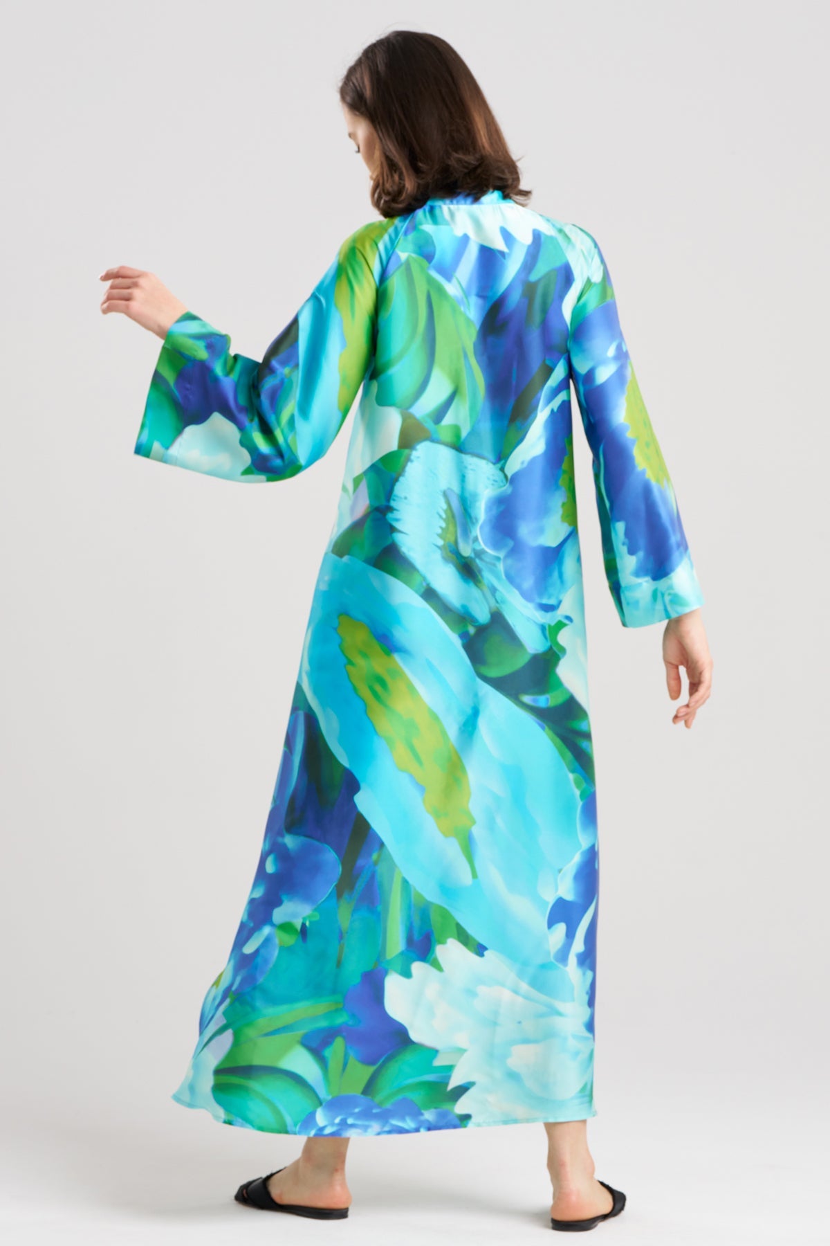 Garbo Zip Caftan Blue Multi