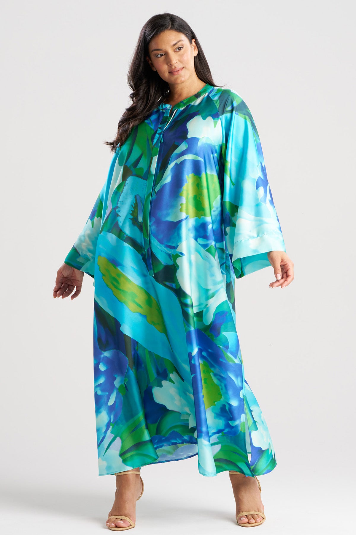 Garbo Zip Caftan Blue Multi