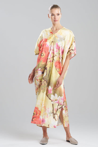 Floral Garden V-Neck Caftan Golden Hour