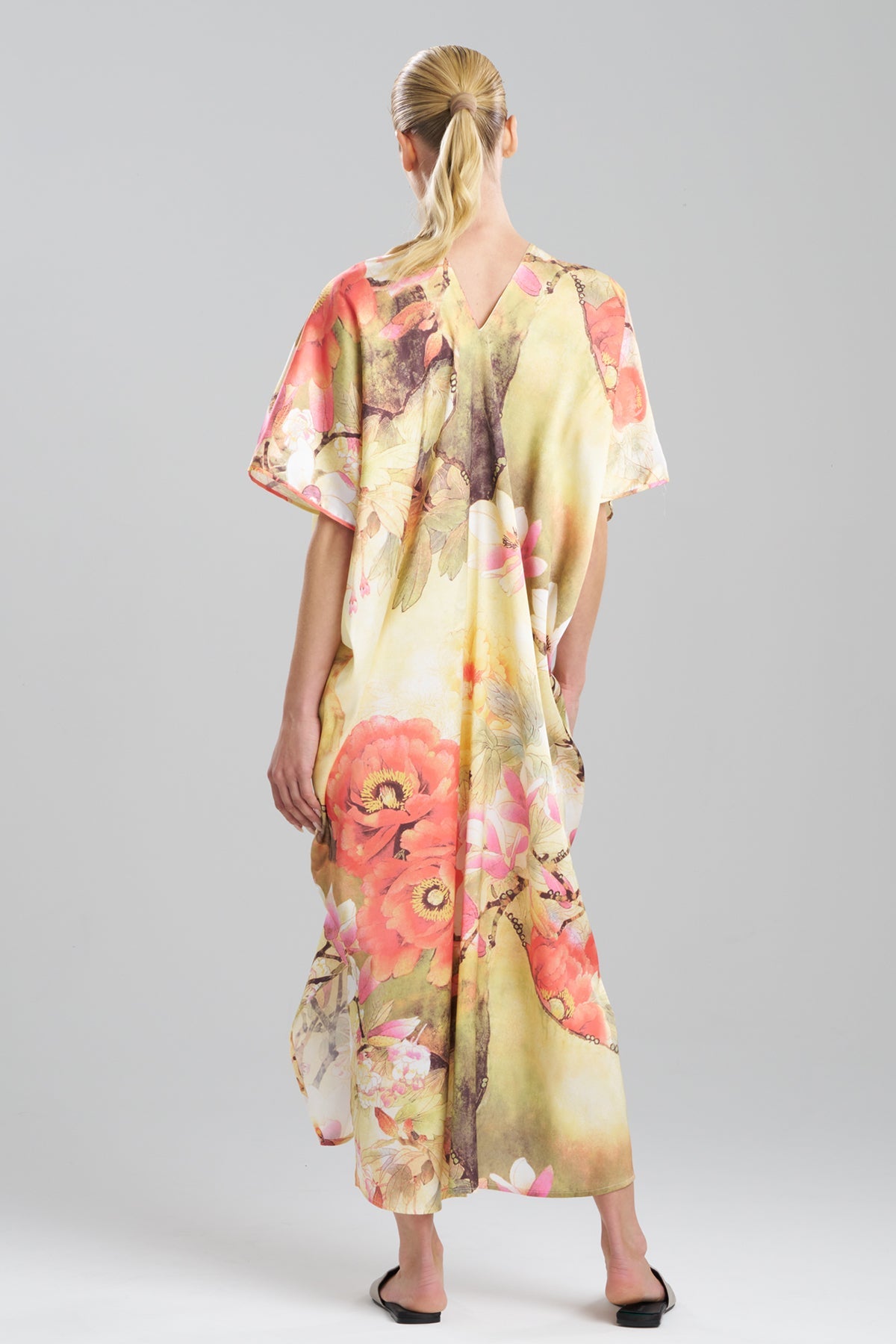 Floral Garden V-Neck Caftan Golden Hour