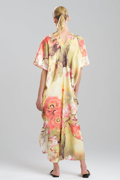 Floral Garden V-Neck Caftan Golden Hour