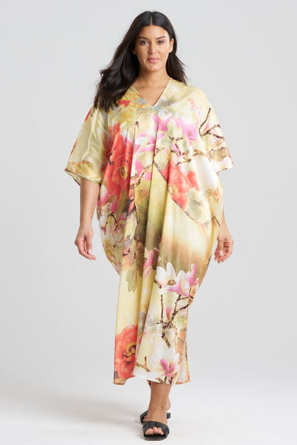 Floral Garden V-Neck Caftan Golden Hour