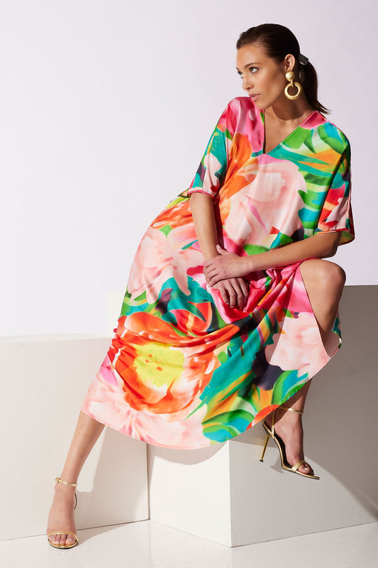 Garbo V-Neck Caftan Multi