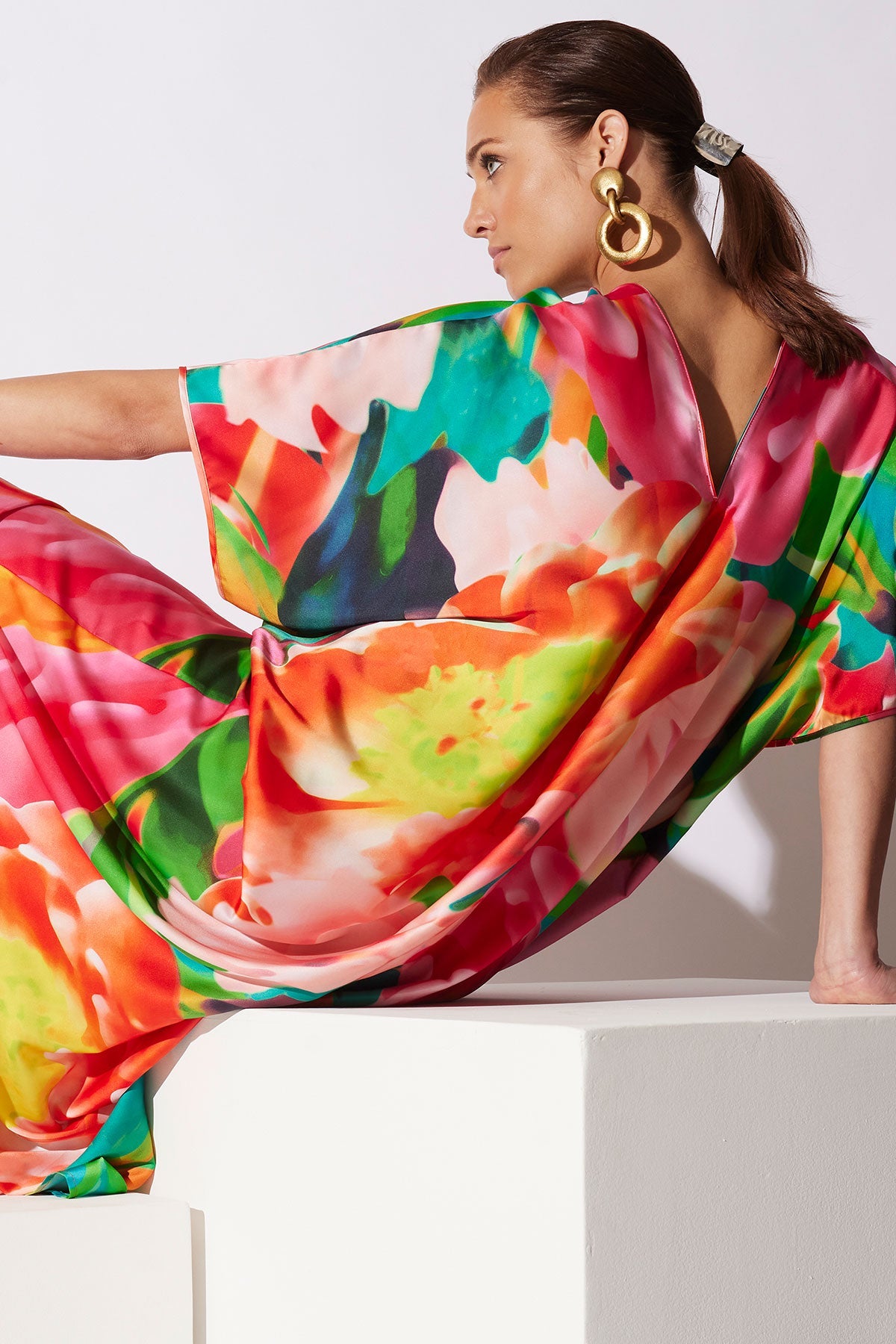 Garbo V-Neck Caftan Multi