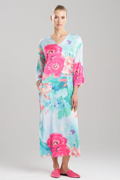 Floral Garden Caftan Blue Multi