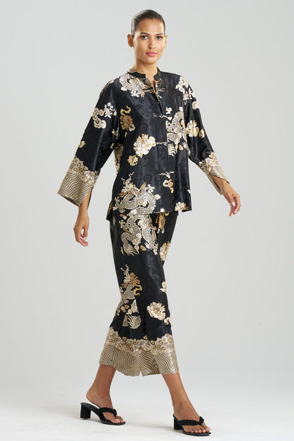 Buy Imperial Dragon Jacquard Mandarin PJ in Black Online Black