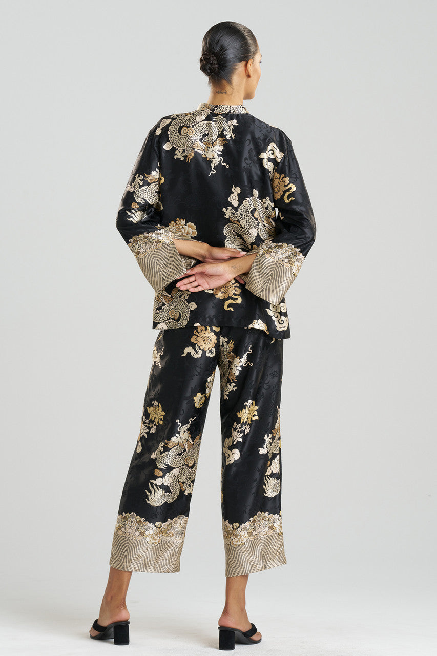 Buy Imperial Dragon Jacquard Mandarin PJ in Black Online Black