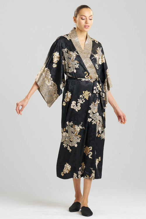 Buy Imperial Dragon Jacquard Robe in Black Online Black