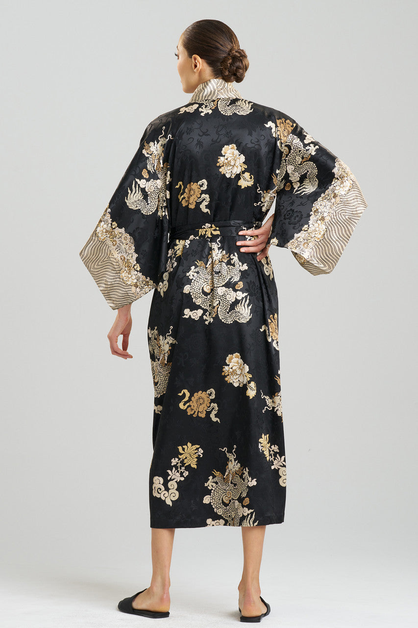 Buy Imperial Dragon Jacquard Robe in Black Online Black