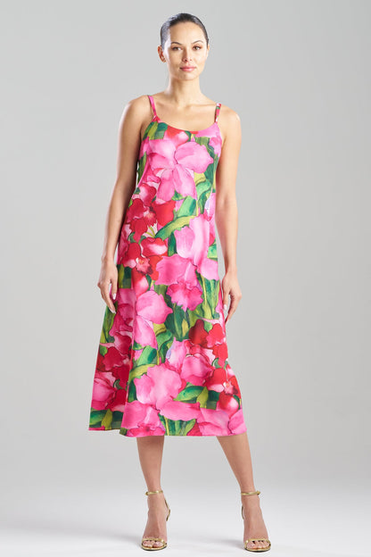 Isla Printed Satin Slip Dress Pink