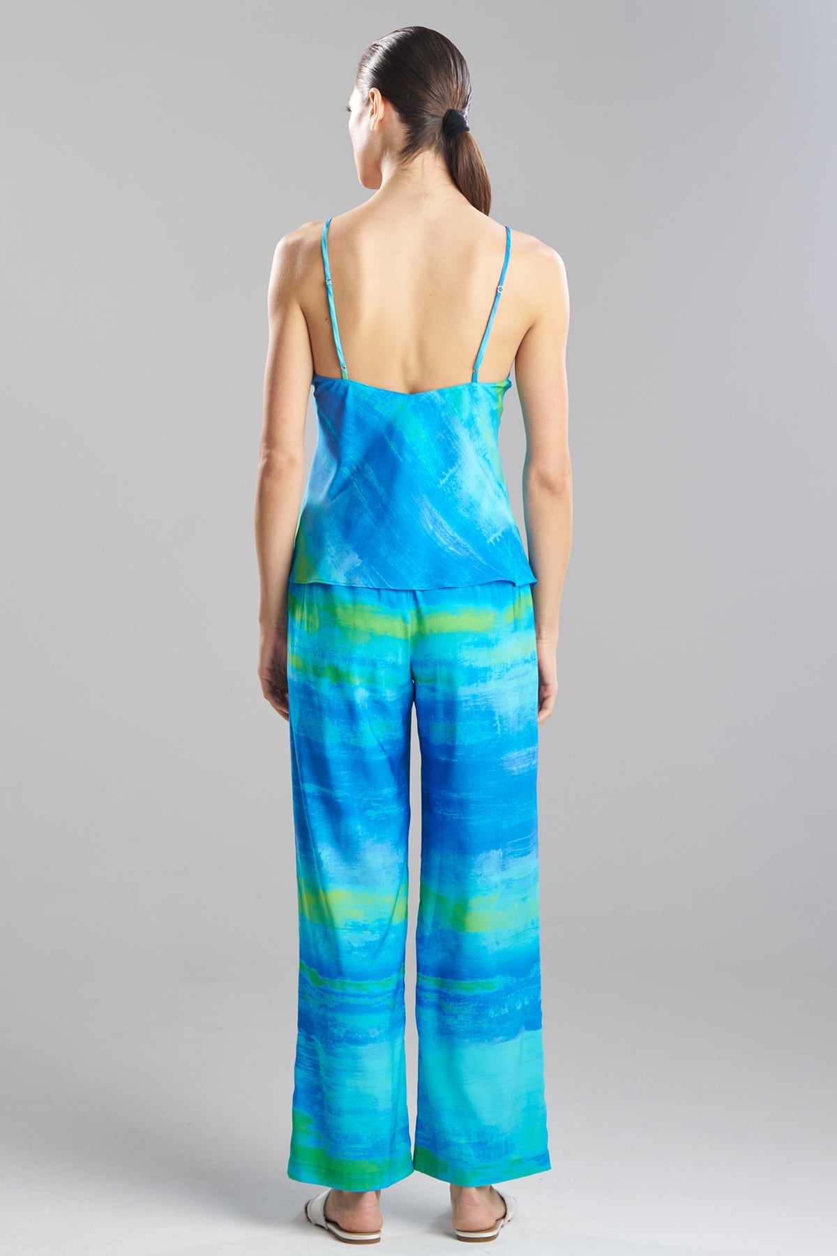 Aurora Printed Satin PJ Azure