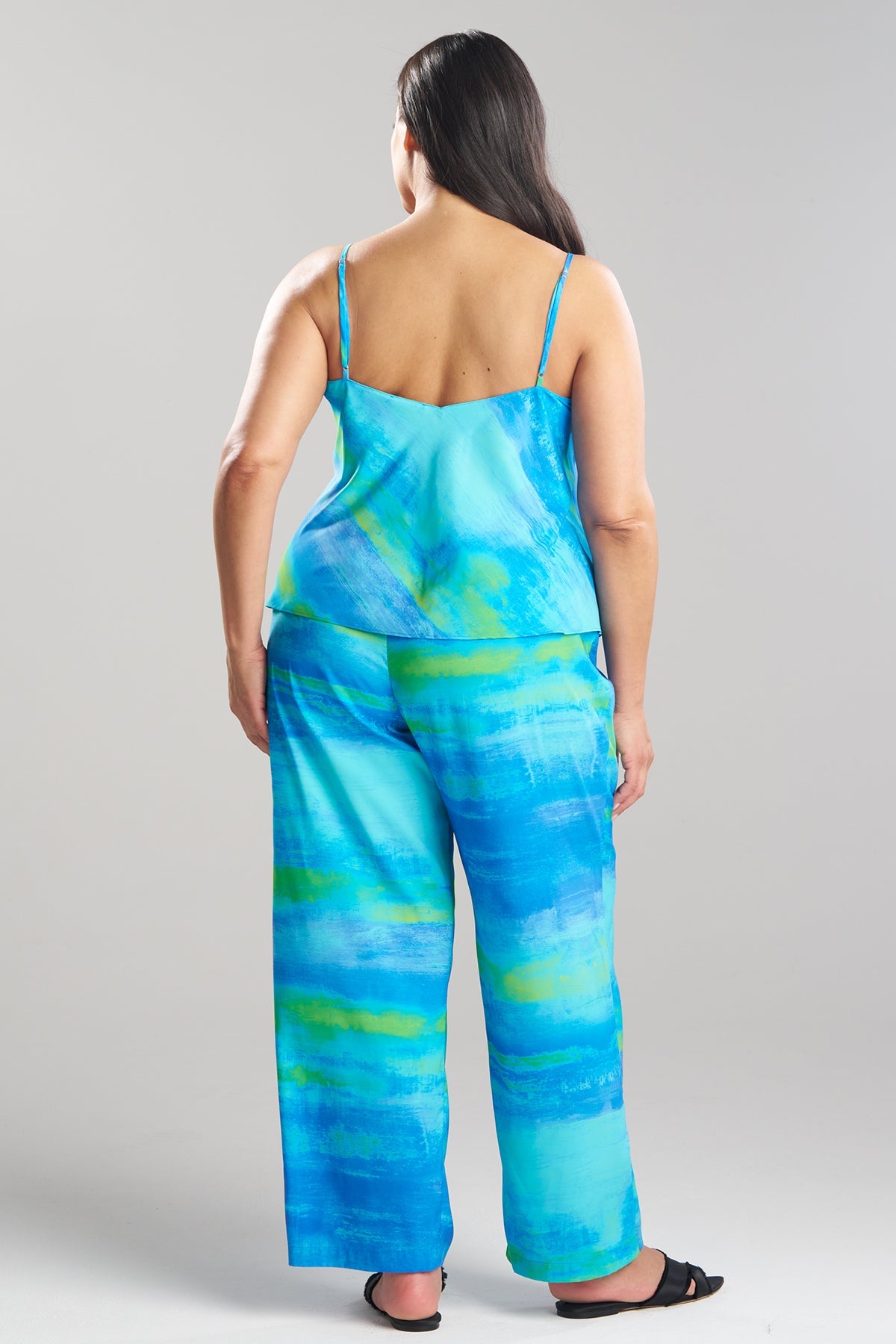 Aurora Printed Satin PJ Azure