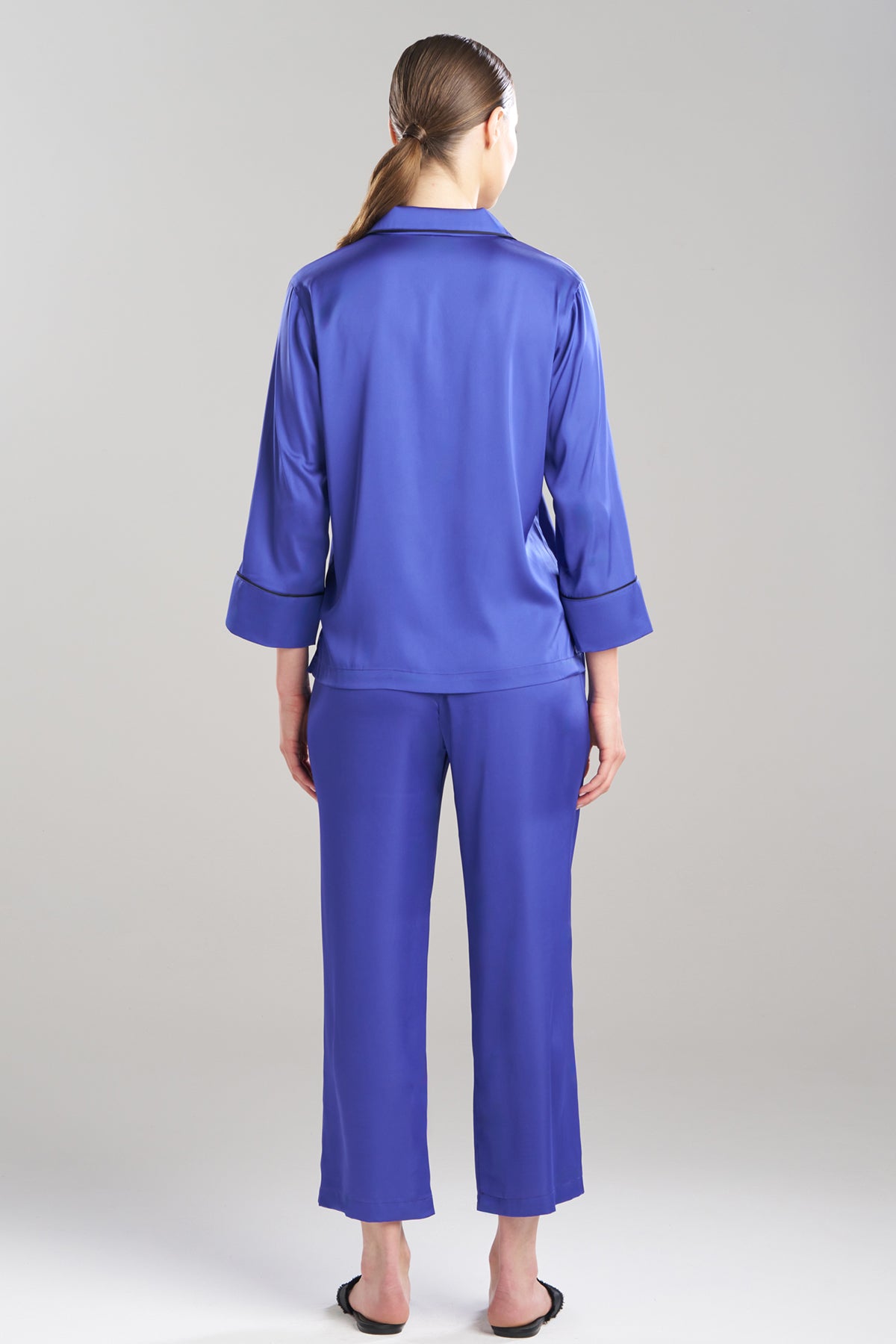 Satin Essentials Notch PJ Set Blueberry
