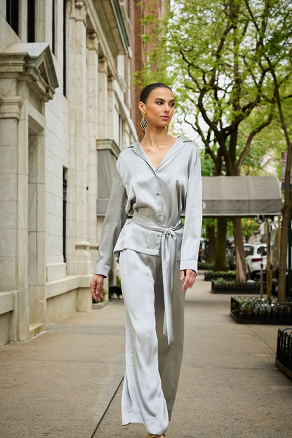 Key Silk PJ Set Silver