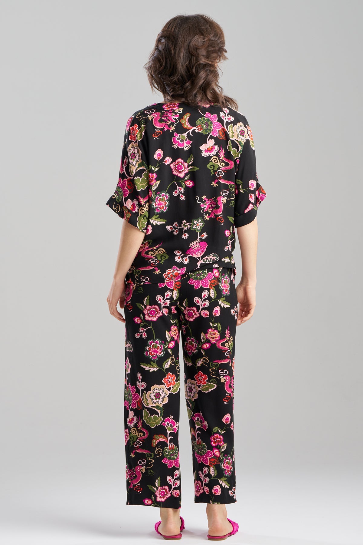 Fleur Dragon Printed Challis PJ Set Fleur Dragon Black