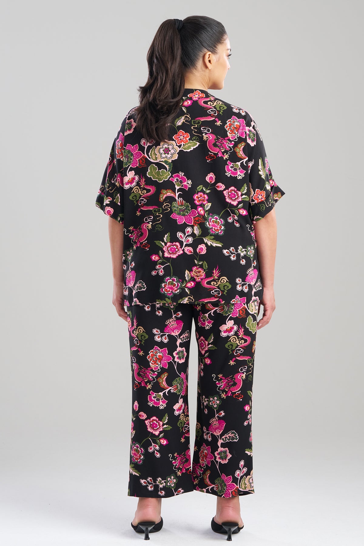 Fleur Dragon Printed Challis PJ Set Fleur Dragon Black