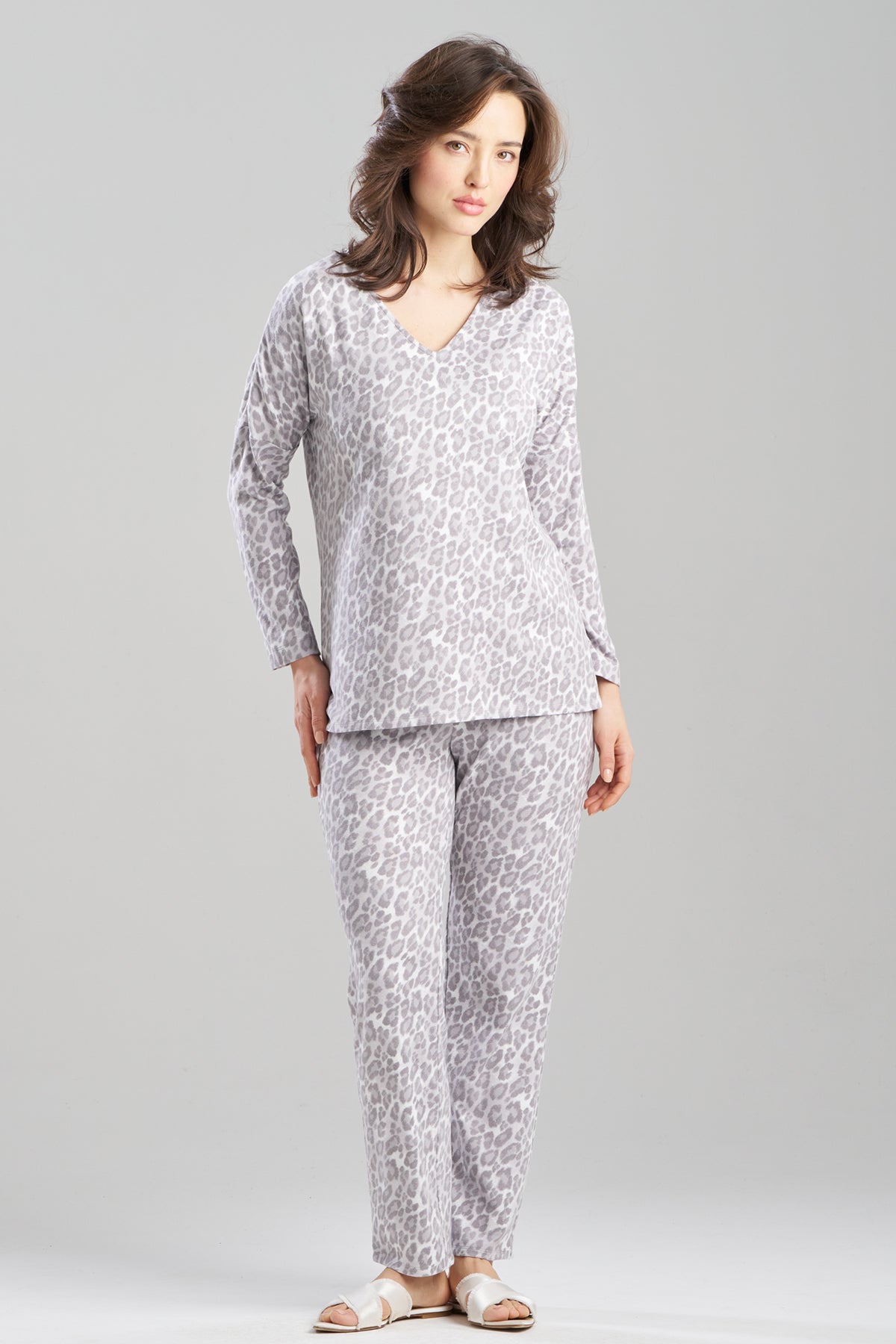 Wild Instinct Printed Brushed Knit PJ Set Wild Instinct Dove Grey