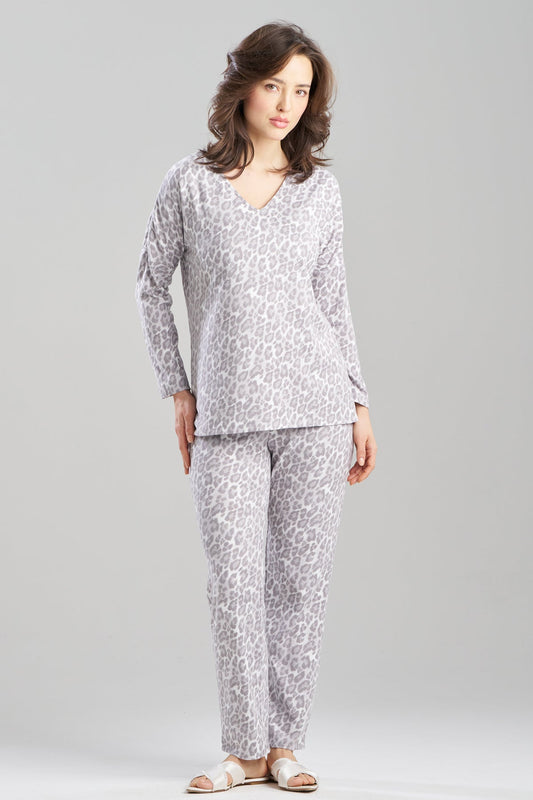 Wild Instinct Printed Brushed Knit PJ Set Wild Instinct Dove Grey