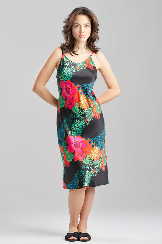 Harvest Printed Satin Slip Dress Harvest Black