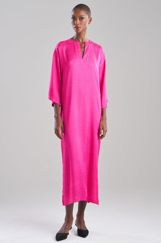 Wilderness Satin Jacquard Caftan Wilderness Pink