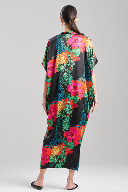 Harvest Printed Satin Wedge Caftan Harvest Black