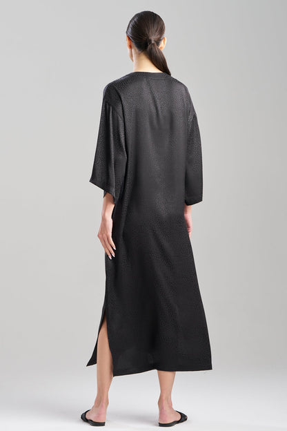 Wilderness Satin Jacquard Caftan Wilderness Black