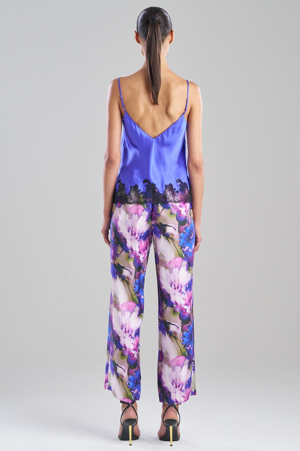 Lolita Lace Trim Cami Blue Velvet/Black