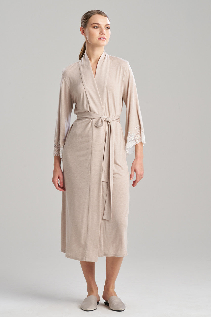 Buy Luxe Shangri-la TENCEL™ Robe in Heather Cashmere/Ivory Online Heather Cashmere/Ivory