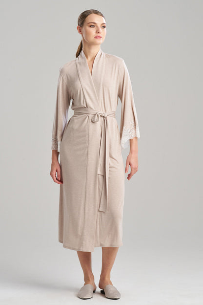 Buy Luxe Shangri-la TENCEL™ Robe in Heather Cashmere/Ivory Online Heather Cashmere/Ivory