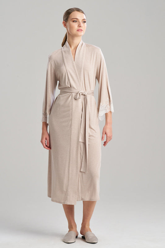 Buy Luxe Shangri-la TENCEL™ Robe in Heather Cashmere/Ivory Online Heather Cashmere/Ivory