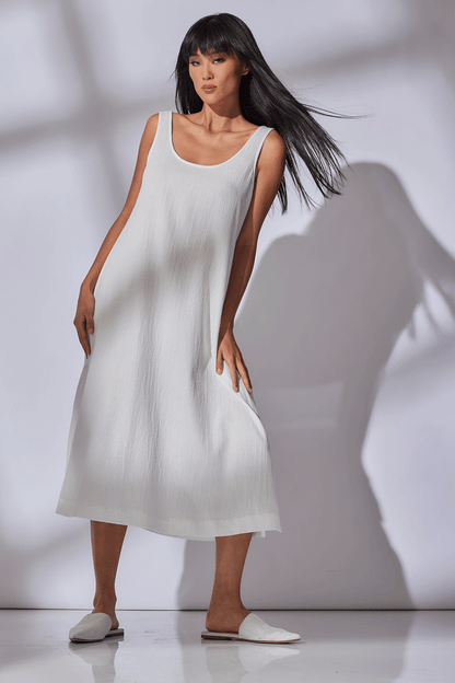 Buy Onsen Cotton Tank Slip Dress in White Online White