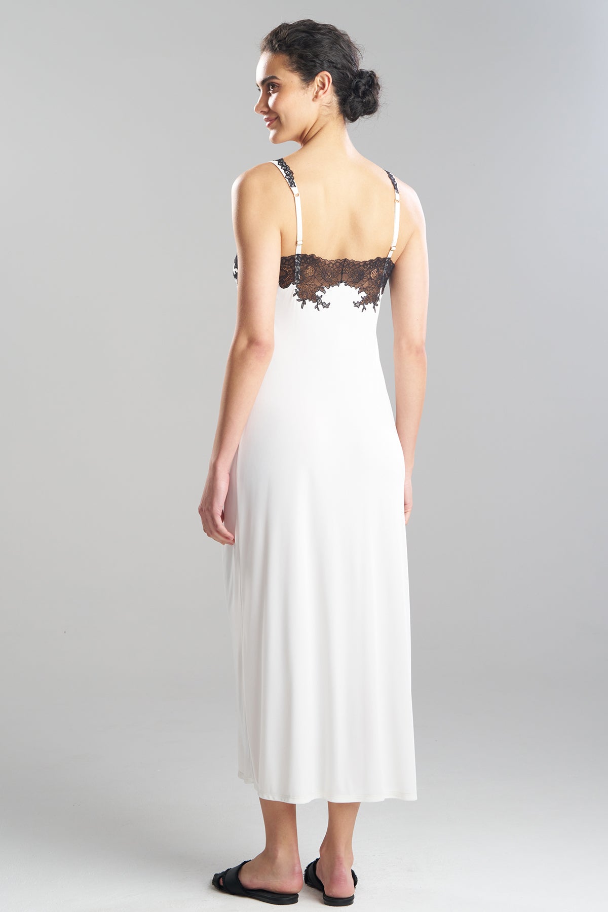 Buy Enchant Lace Applique Gown in Ivory/Black Online Ivory/Black