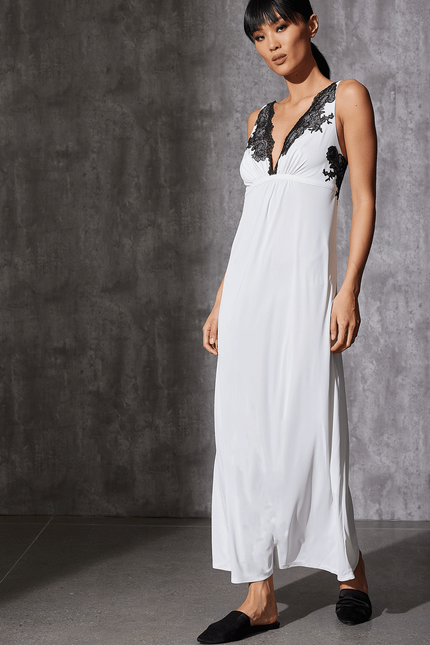 Buy Enchant Lace Applique Gown in Ivory/Black Online Ivory/Black