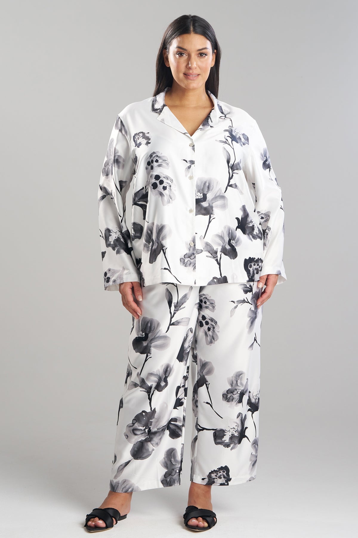 Aurelia Charmeuse Notch PJ Set Warm White