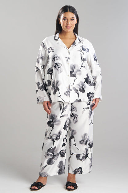 Aurelia Charmeuse Notch PJ Set Warm White
