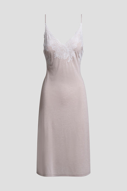 Buy Luxe Shangri-La TENCEL™ Chemise in Heather Cashmere/Ivory Online Heather Cashmere/Ivory