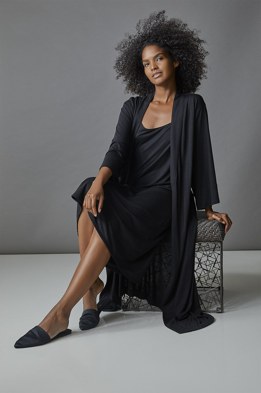 Buy Shangri-La TENCEL™ Robe in Black Online Black