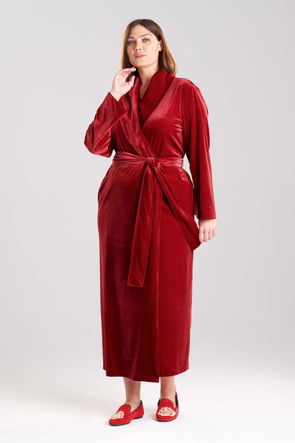 Buy Natalie Velvet Robe in Brocade Red Online Brocade Red