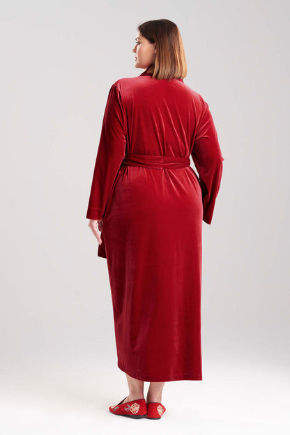 Buy Natalie Velvet Robe in Brocade Red Online Brocade Red