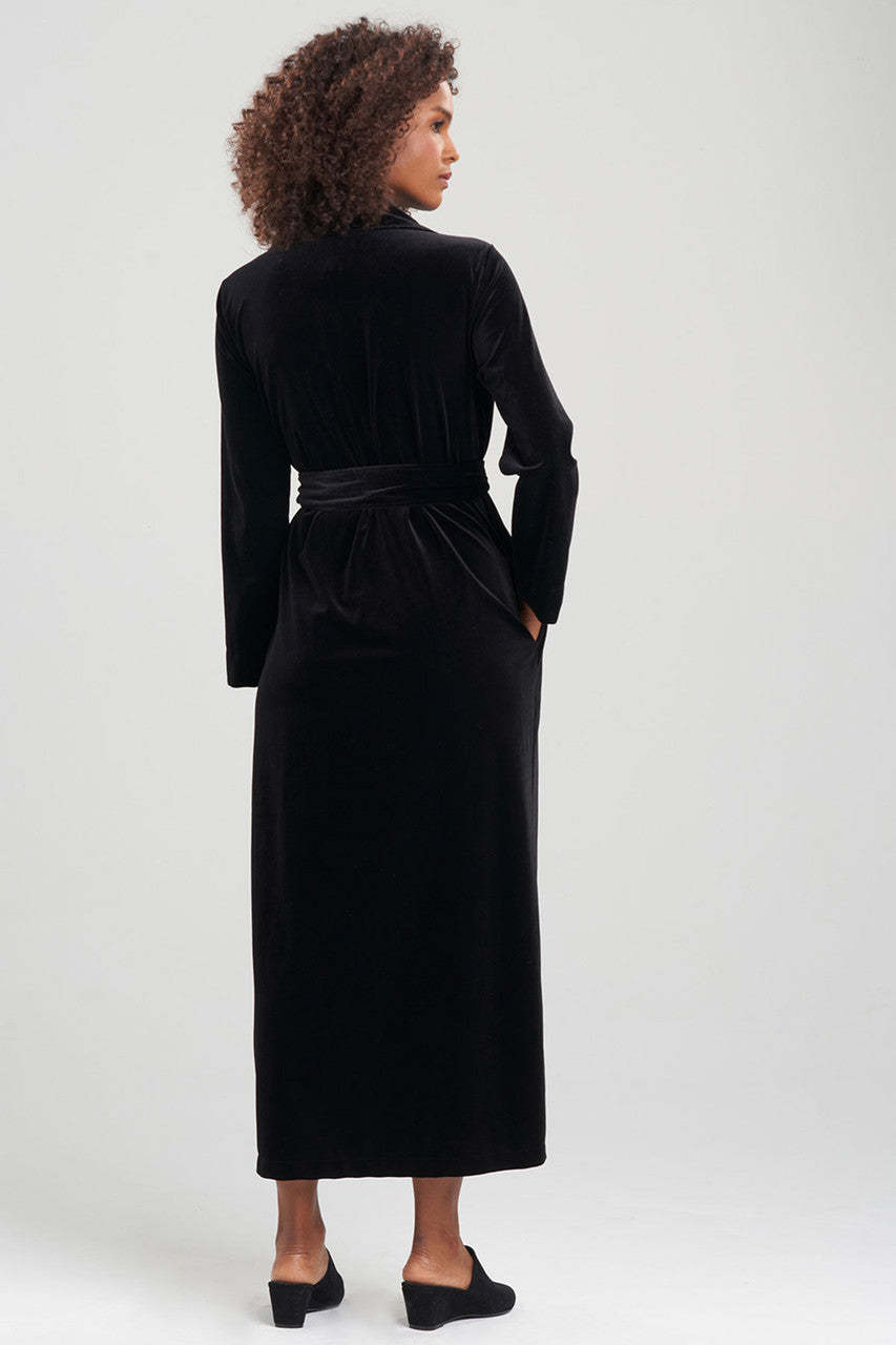 Buy Natalie Velvet Robe in Black Online Black