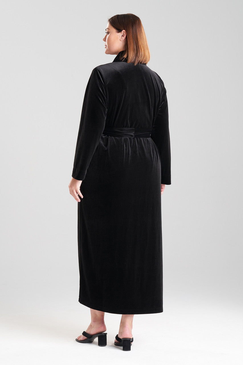 Buy Natalie Velvet Robe in Black Online Black