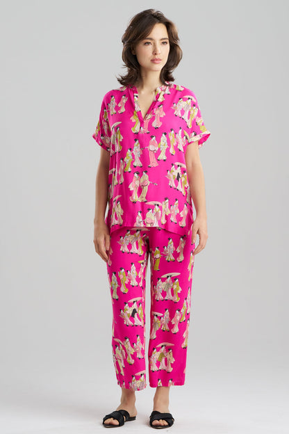 Geisha Challis Mandarin PJ Set Pink