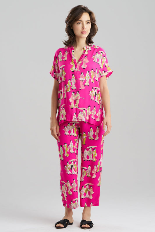 Geisha Challis Mandarin PJ Set Pink
