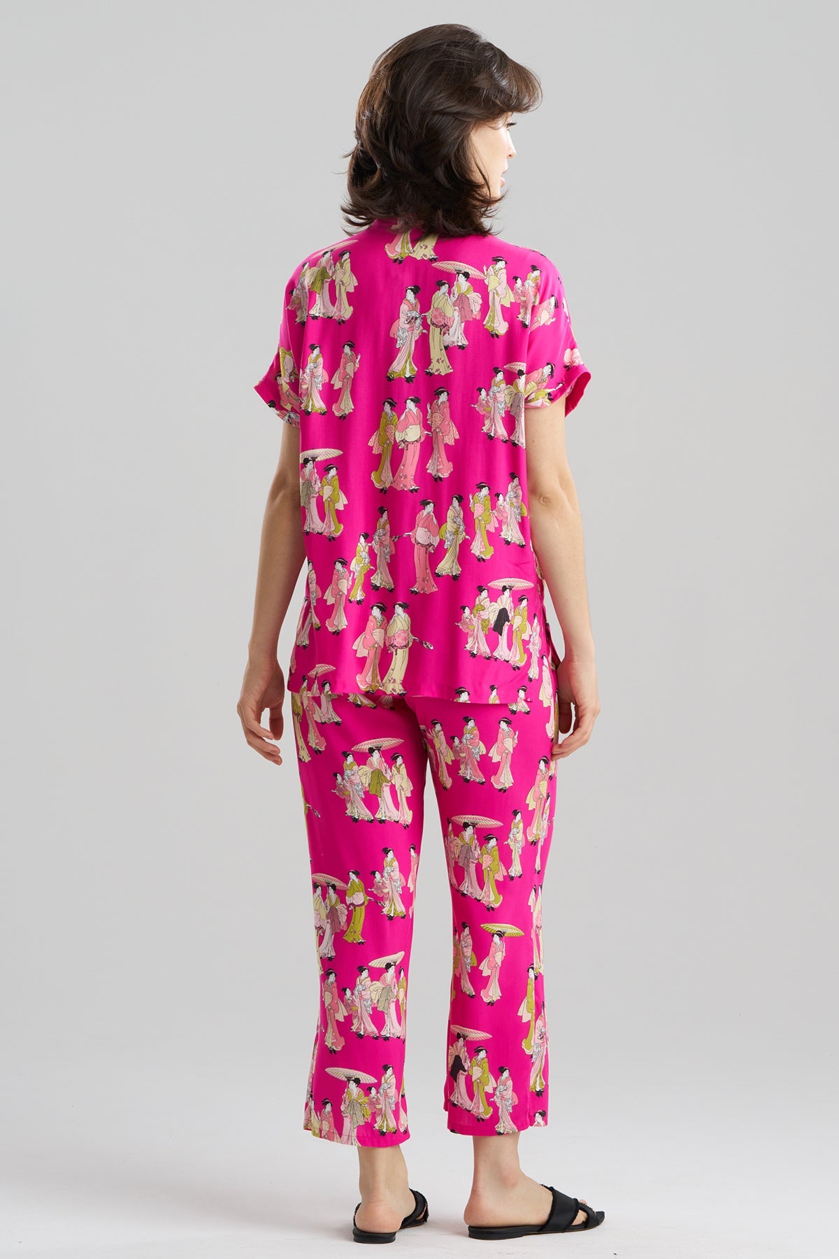 Geisha Challis Mandarin PJ Set Pink
