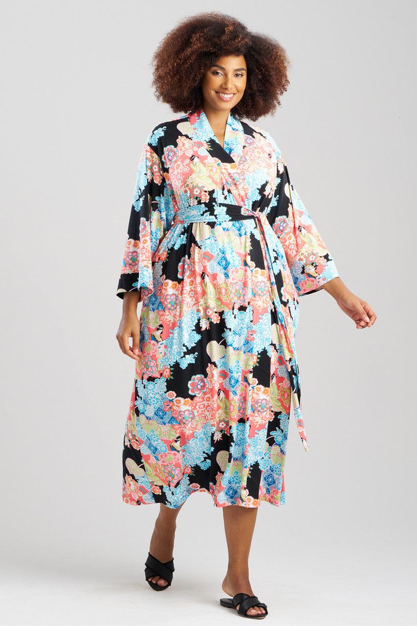Buy Geisha Garden Knit Robe in Black Multi Online Black Multi
