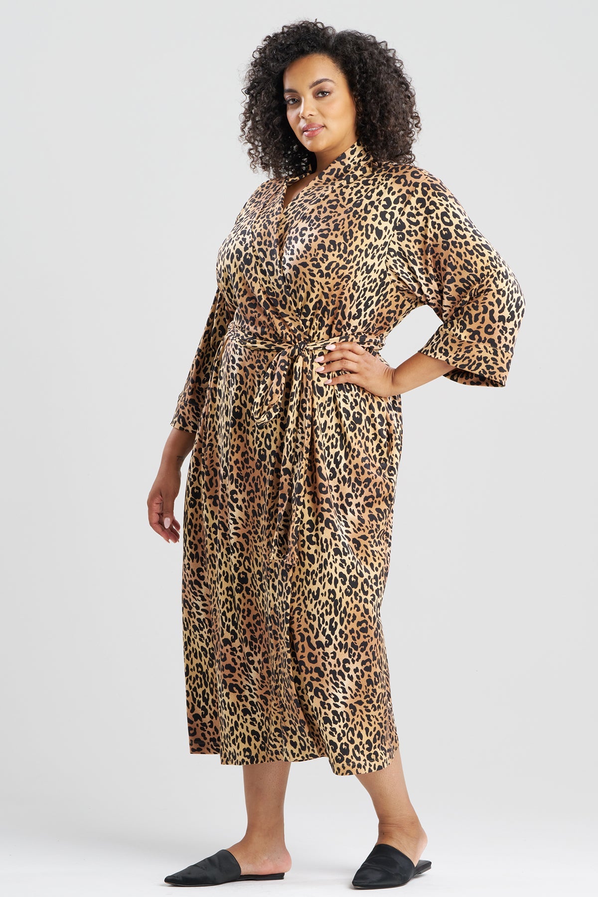Exotic Animal Cozy Knit Robe Natural