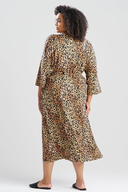 Exotic Animal Cozy Knit Robe Natural
