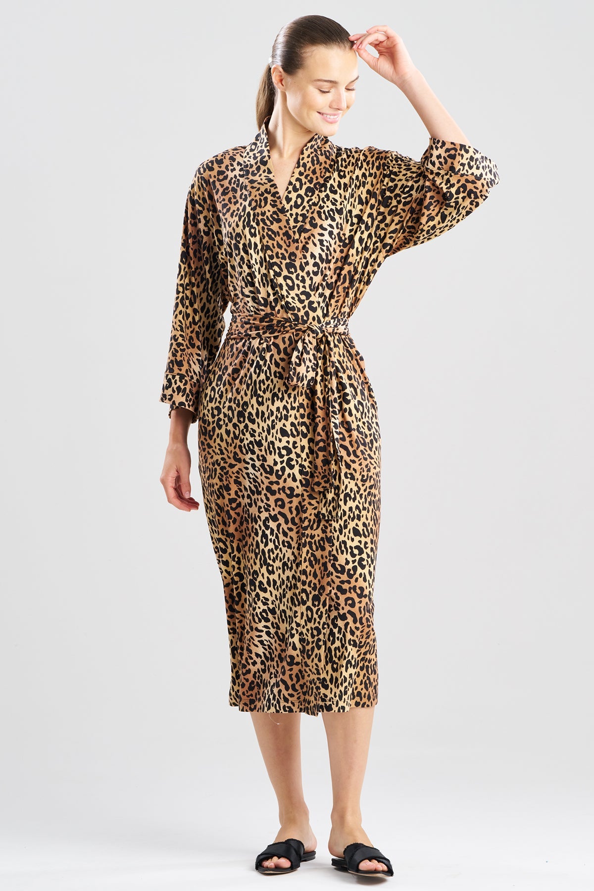 Exotic Animal Cozy Knit Robe Natural